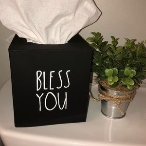 Farmhouse Black BLESS YOU Tissue Box Cover